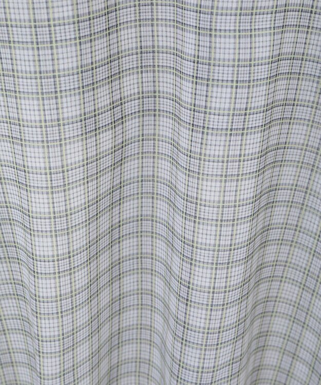 Green Parks チェックシアーフリルブラウス Off White