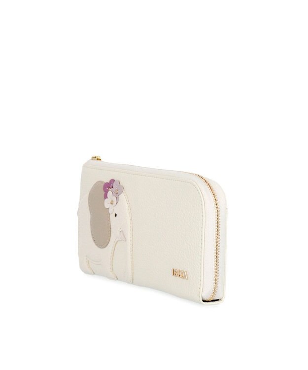 IBIZA アニマーダ　牛革　L字ファスナー長財布（ゾウ） アイボリー