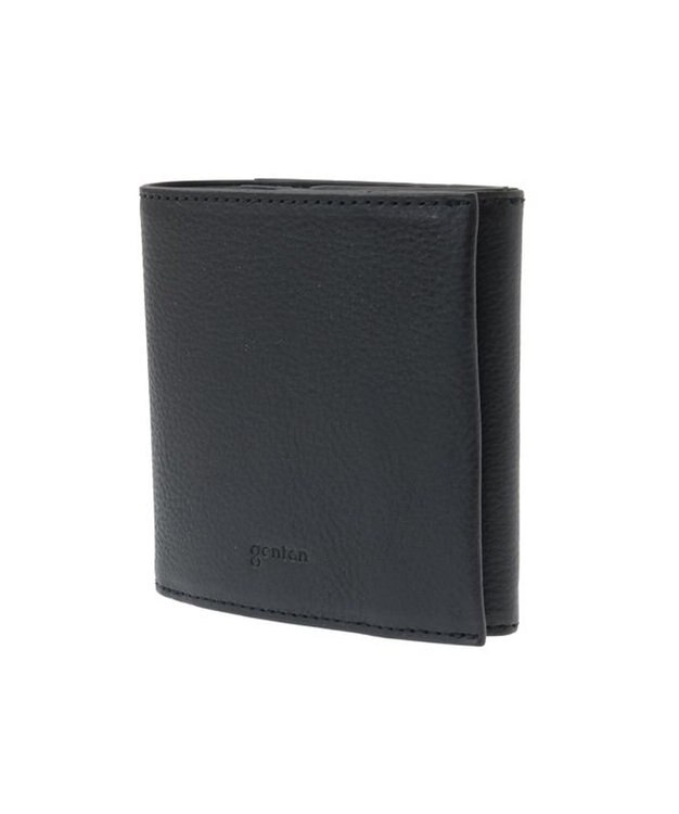 genten ミネルヴァ2 内ボックス型二つ折り財布 クロ