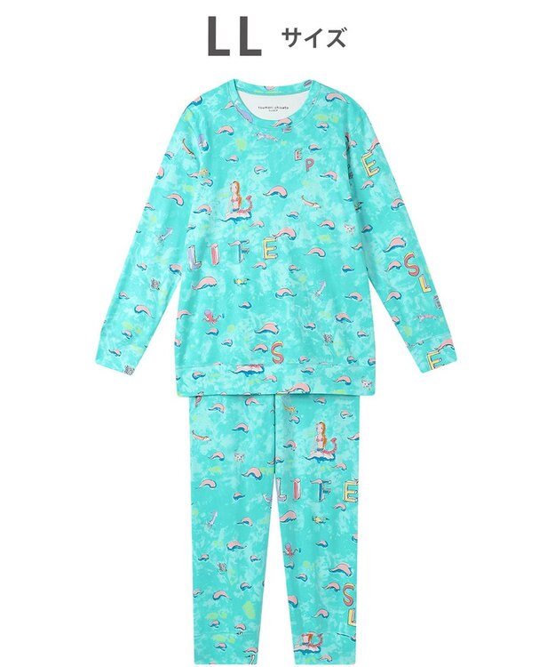tsumori chisato SLEEP ツモリチサト パジャマ 長袖 長ズボン 綿100%(本体) スムース素材 レディース UDX501 /ワコール サックス