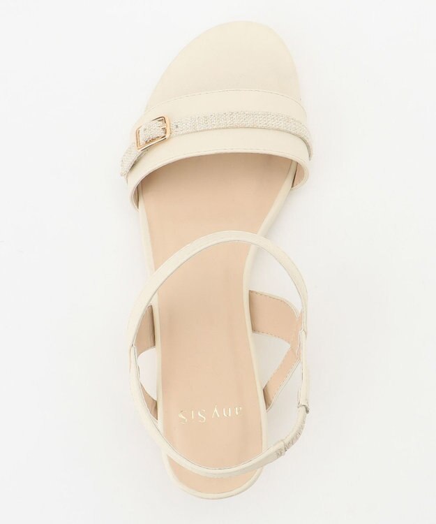 ANY SIS 【23.0~24.5cm】リネン調ベルトプチウエッジ サンダル アイボリー