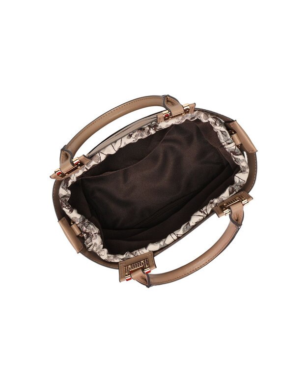 style code 【MERCURYDUO/マーキュリーデュオ】軽量メッシュ　花柄巾着付ミニトートバッグ ベージュ