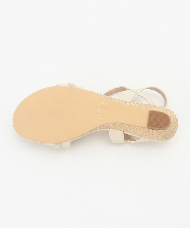 ANY SIS 【23.0~24.5cm】リネン調ベルトプチウエッジ サンダル アイボリー