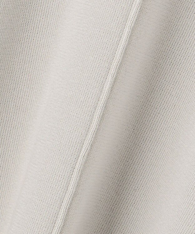 自由区 【WEB限定カラー有/洗える】コットンアセテート チュニック丈ニット ライトグレー系