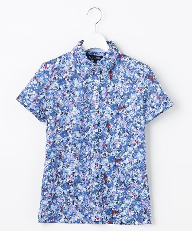 23区GOLF 【WOMEN】プランティカプリント 総柄 半袖ポロシャツ パープル系5