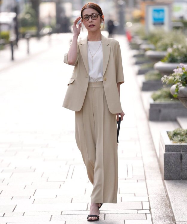 ANY SIS アーバンクールタッチ パンツ ライトベージュ