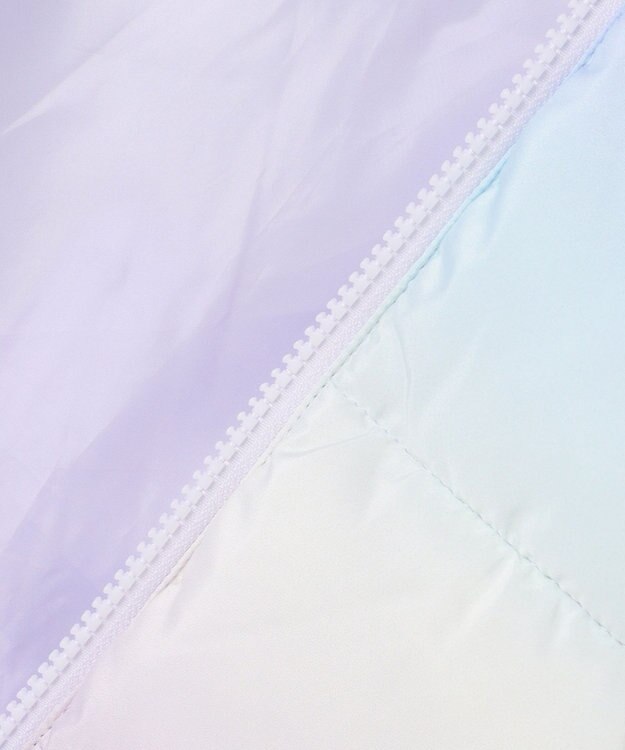 ANY KIDS 【フード取り外し/洗濯機可能】中綿フリル リボンコート レインボー