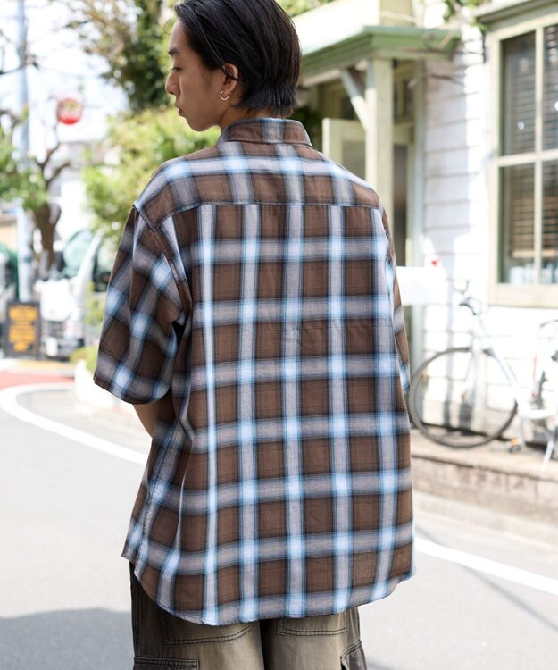 WEGO 【ユニセックス着用ITEM/SMLサイズ展開】オンブレチェックシャツ（SS） 柄5