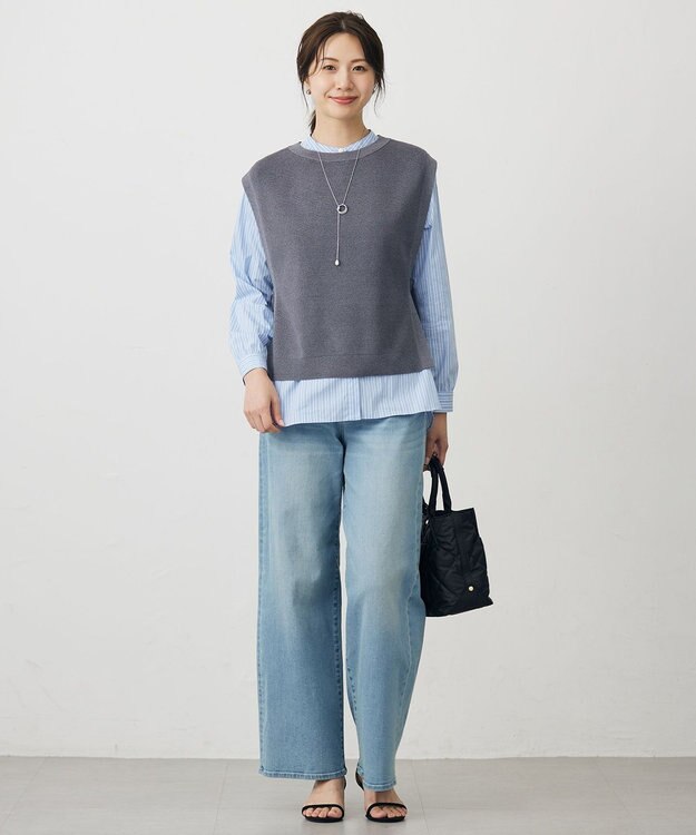 J.PRESS LADIES ニット ベスト ライトグレー系