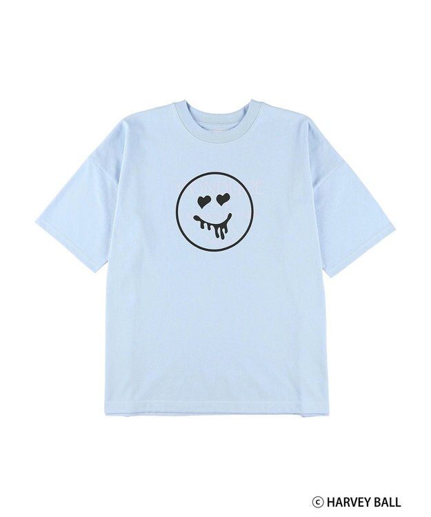Green Parks Ｓｍｉｌｅｙ　Ｆａｃｅ／スマイル＋ロゴＢｉｇＴシャツ Sax