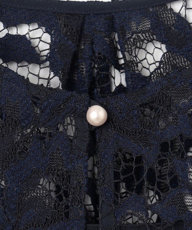 23区 【APPLAUDIR】マニフィークレースコンビ ドレス ネイビー系