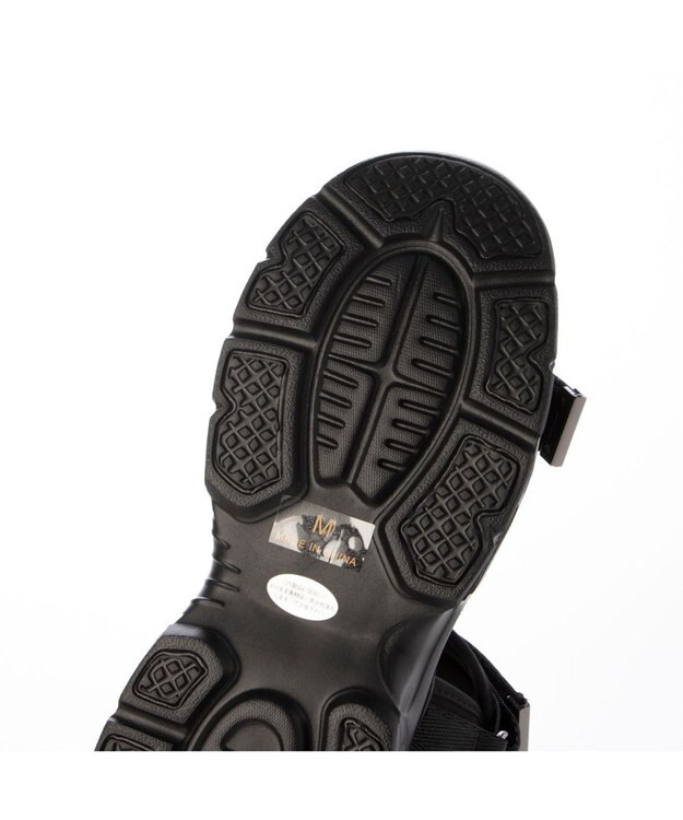 MODE ET JACOMO <carino>厚底ダブルベルトスポーツサンダル ブラック