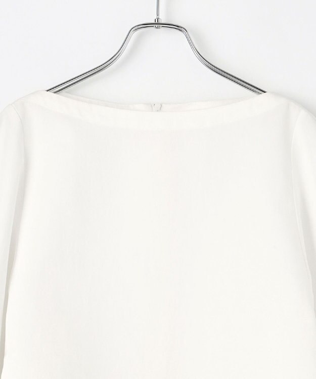 #Newans 【撥水】ボートネックリラクシーシャツ ホワイト