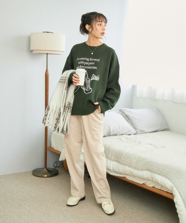 WEGO 【新色追加/ユニセックス着用ITEM/SMLサイズ展開】ジャガードグラフィックプルオーバー（LS） 柄15