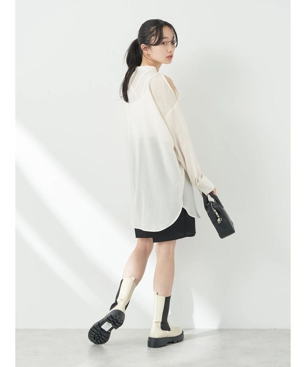 earth music&ecology ショルダースリットシャツ Off White