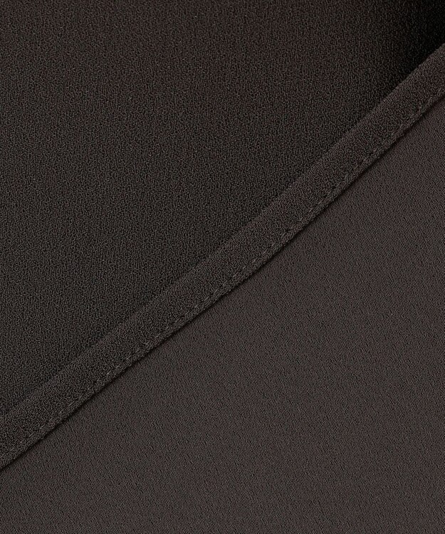 23区 S 【UVカット/接触冷感/吸水速乾】ストレッチジョーゼット ボウタイ カットソー ダークブラウン系