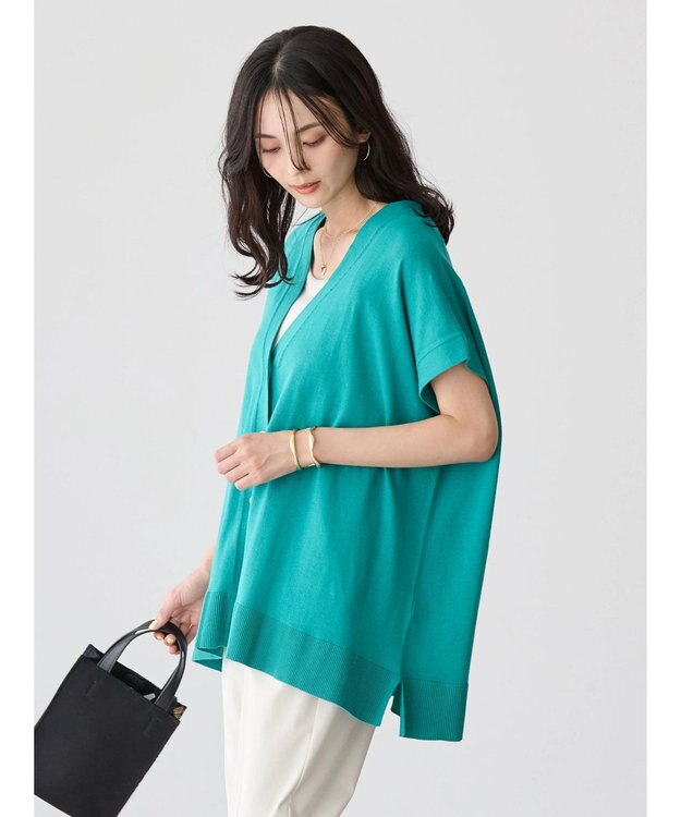 AMERICAN HOLIC 接触冷感Ｖネックニットカーディガン Green