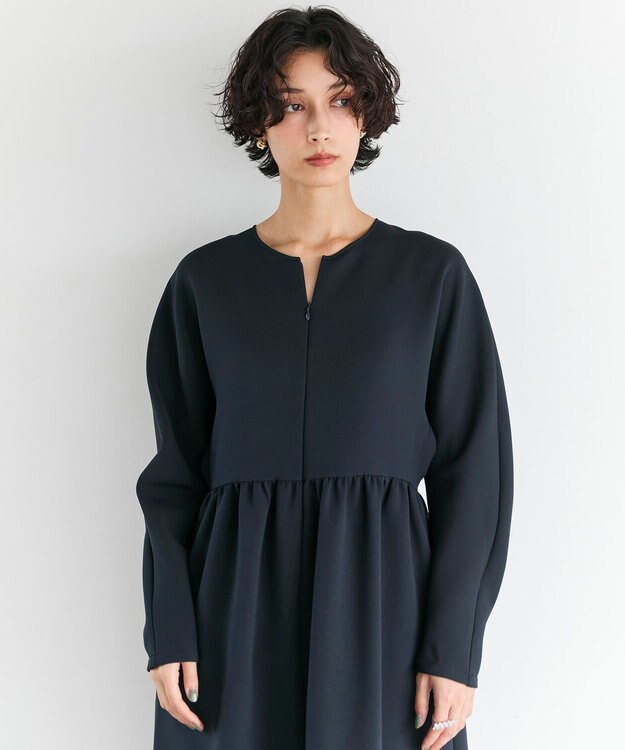 #Newans 【洗濯機可】オールシーンジップドレス ネイビー