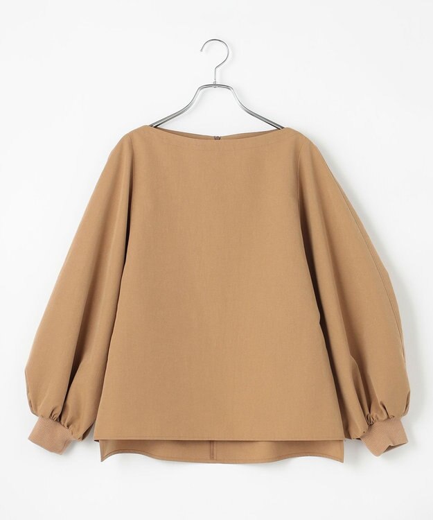 #Newans 【撥水】ボートネックリラクシーシャツ キャメル