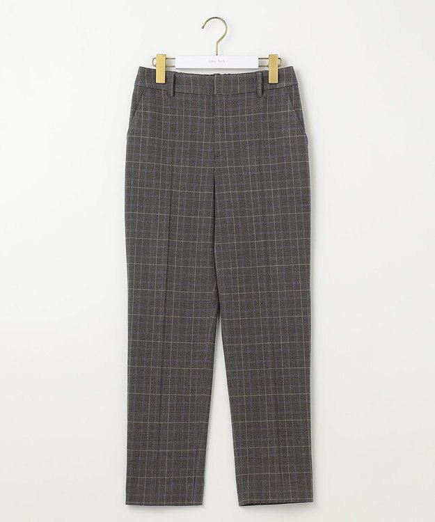 ANY SIS 【大人百花掲載 ヨンアさん着用】シリーズ累計7万本突破！サーモ2WAYストレッチ テーパードパンツ グレーグレンチェック