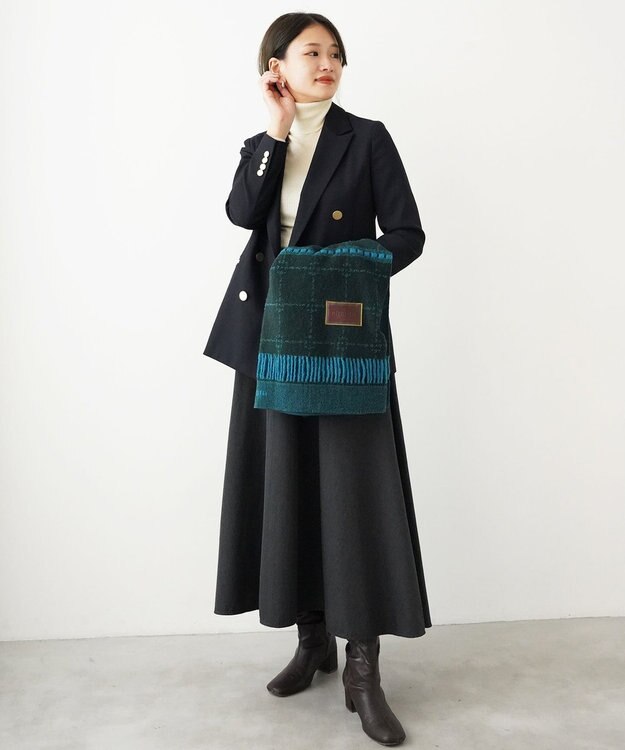 nitorito 【UNISEX】stamp チェック柄 3WAY ストール green