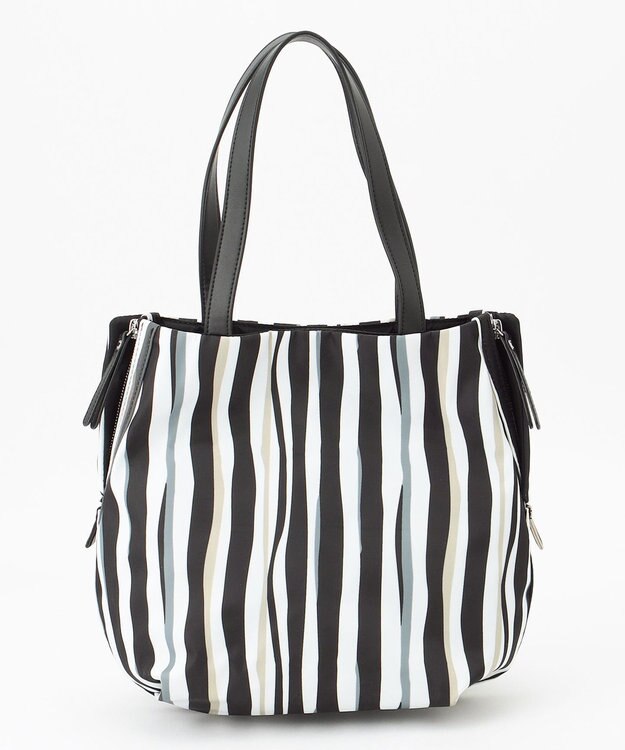 Y'SACCS 【ムック本掲載】ドローイングストライプ　ミニトートバッグ ブラック