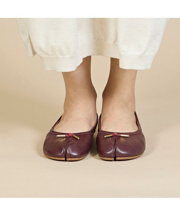 ing <ing>足袋デザインバレエシューズ ワイン