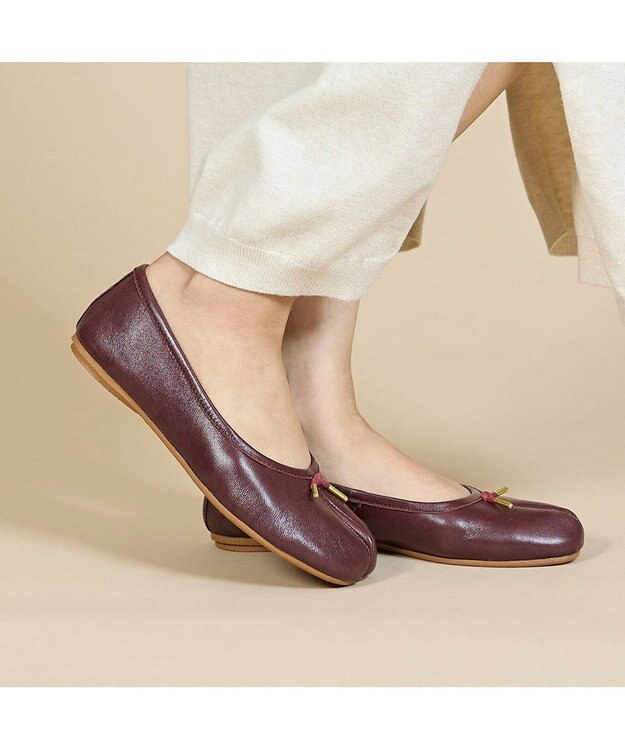 ing <ing>足袋デザインバレエシューズ ワイン