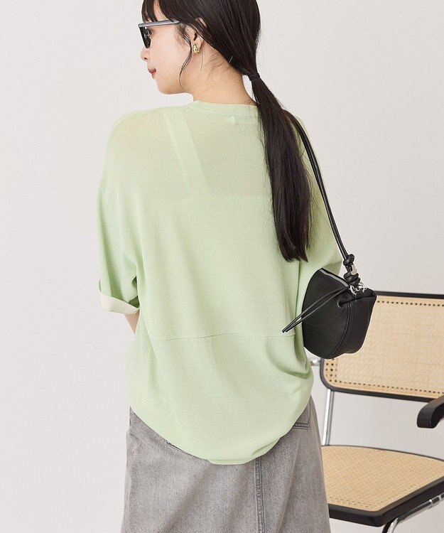 AMERICAN HOLIC 配色コクーンシルエットニット Light Green