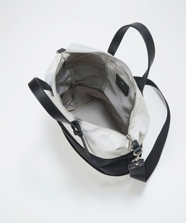 TOPKAPI 【TREASURE TOPKAPI】ナイロンコンビ 2way チェンジング トートバッグ ショルダーベルト付き ライトグレー