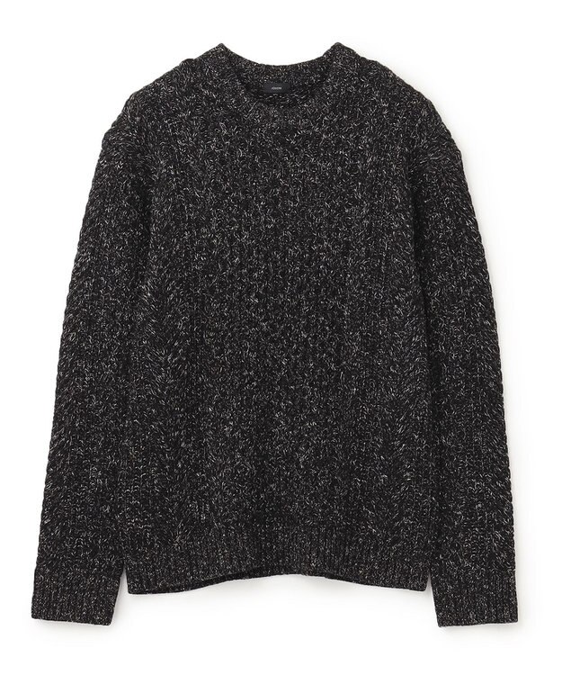 JOSEPH HOMME ヴィスコースメランジケーブル  クルーネック ブラック系