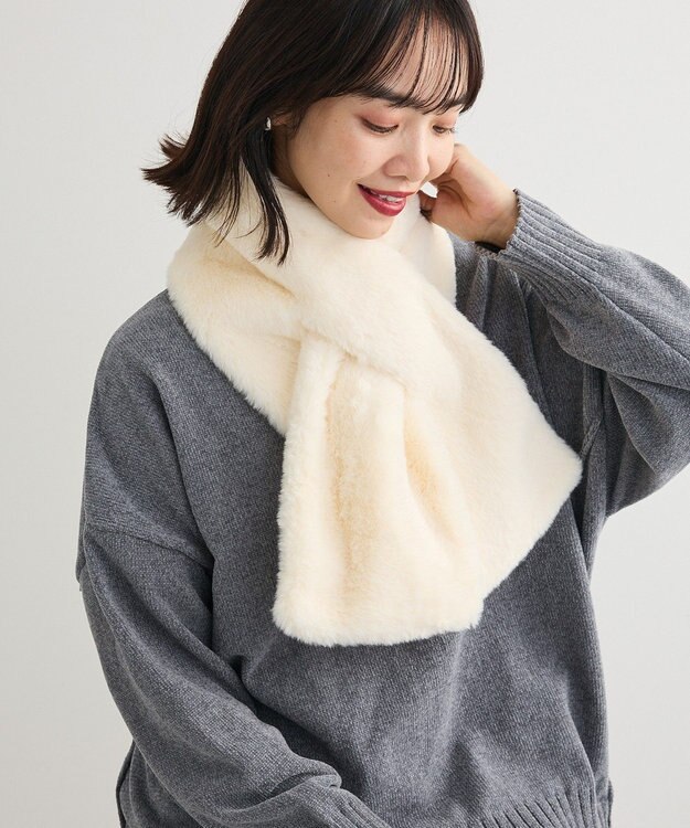 Green Parks フェイクファーティペット Ivory