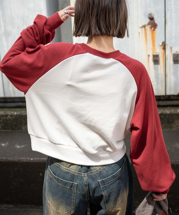 WEGO チームロゴラグランショートスウェット ワイン