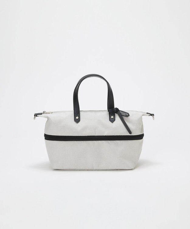 TOPKAPI 【TREASURE TOPKAPI】ナイロンコンビ 2way チェンジング トートバッグ ショルダーベルト付き ライトグレー