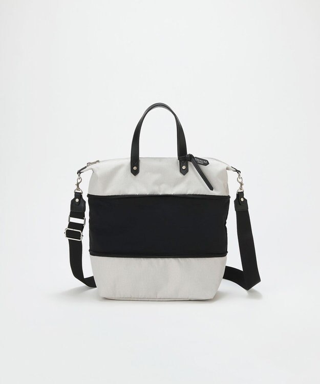 TOPKAPI 【TREASURE TOPKAPI】ナイロンコンビ 2way チェンジング トートバッグ ショルダーベルト付き ライトグレー