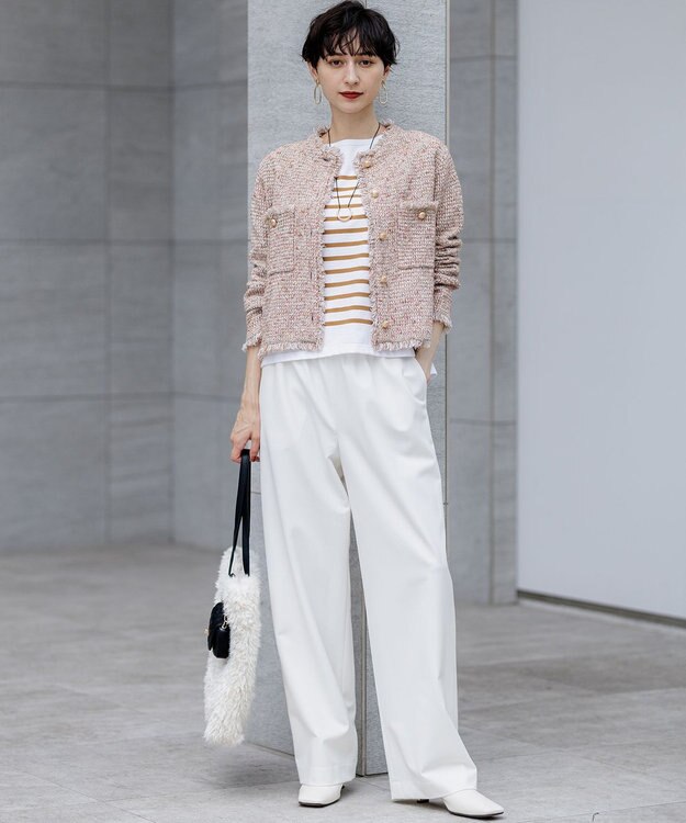 23区 S 【見上愛さん着用/GLOW11月号掲載】ツイード ニット ジャケット オレンジミックス