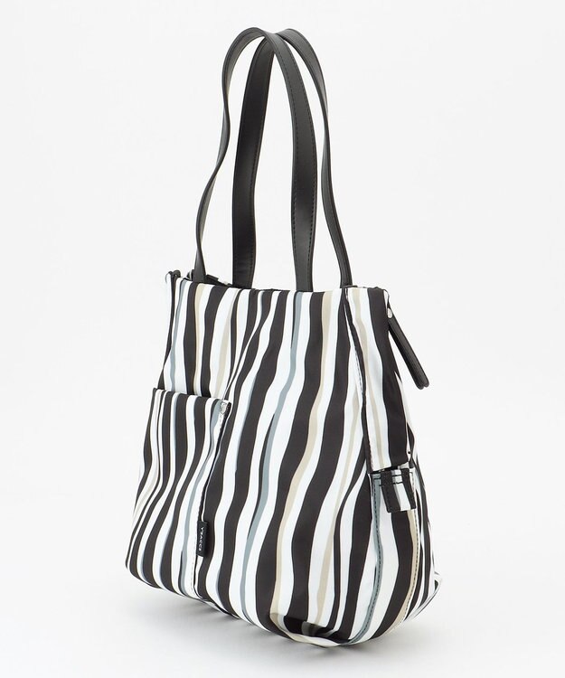 Y'SACCS 【ムック本掲載】ドローイングストライプ　ミニトートバッグ ブラック