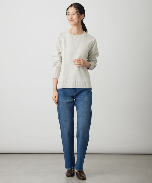 J.PRESS LADIES L 【WEB限定カラーあり】CAT クルーネック ニット ライトグレー系