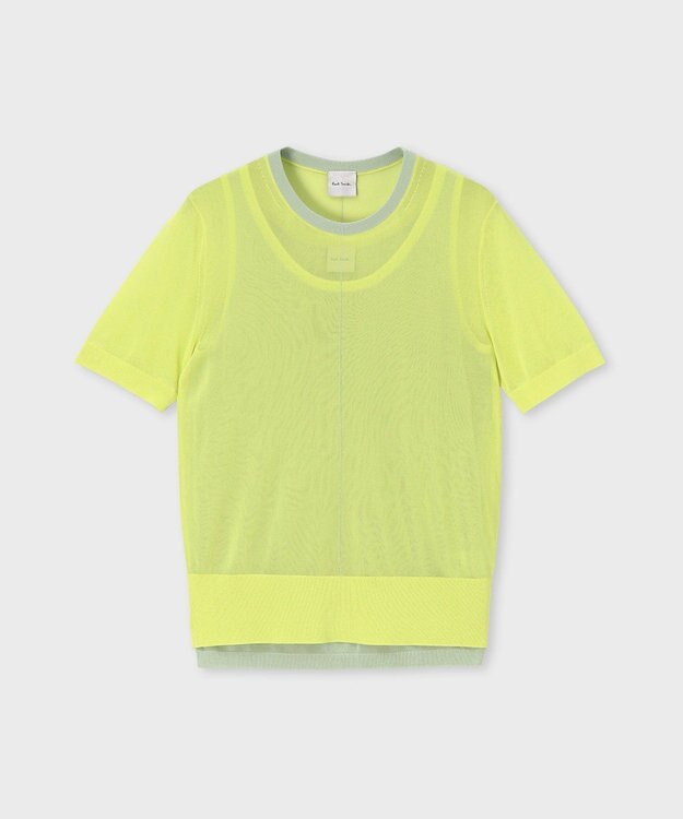 Paul Smith シアーレイヤード 半袖ニット ライトイエロー