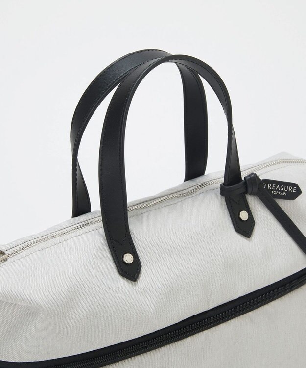 TOPKAPI 【TREASURE TOPKAPI】ナイロンコンビ 2way チェンジング トートバッグ ショルダーベルト付き ライトグレー