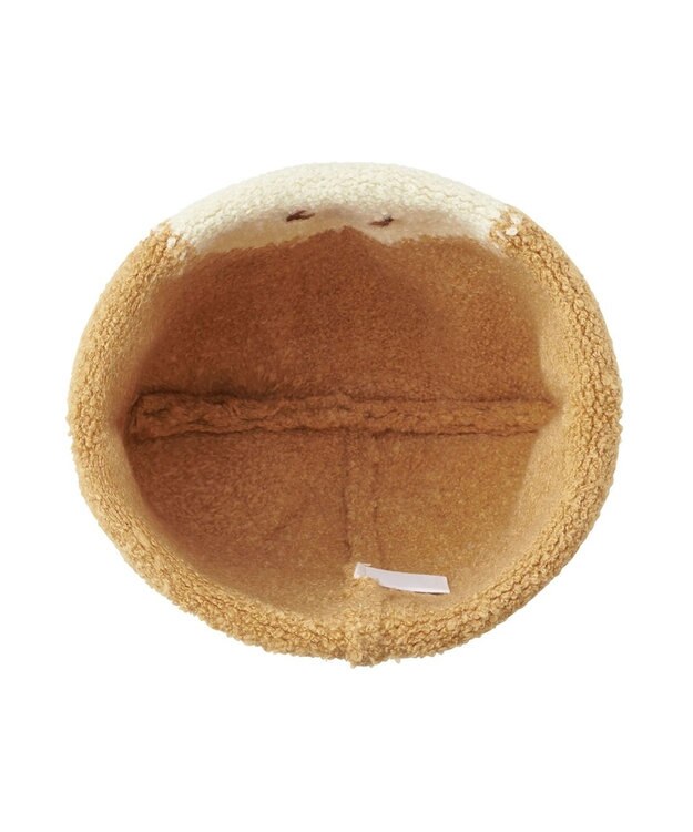 MIKI HOUSE HOT BISCUITS 【46-52cm】くまのお顔 マシュマロニットフード(帽子) ベージュ
