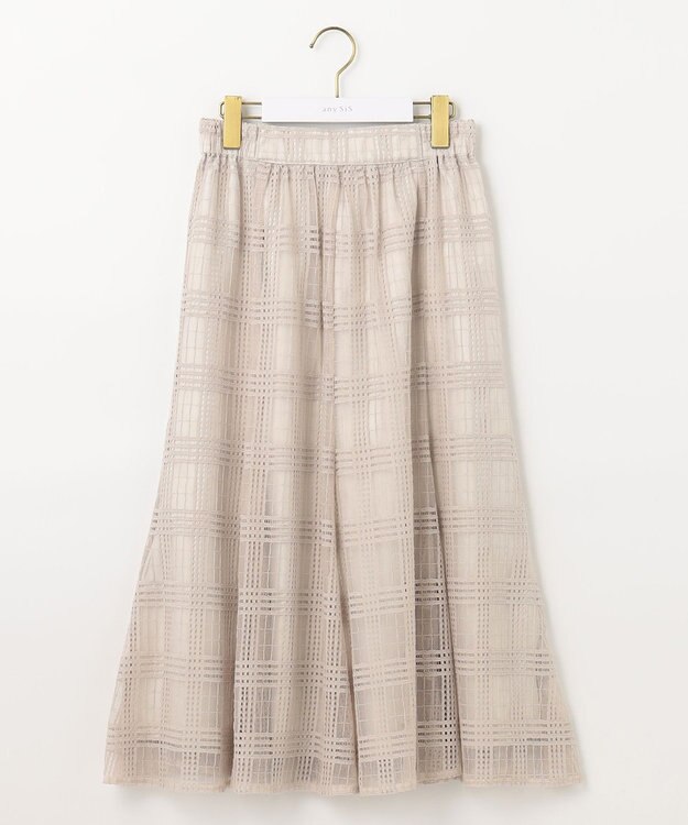 ANY SIS L レーシーチェック スカート アイボリーベージュ