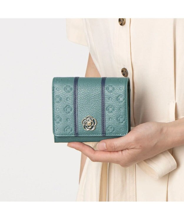 CLATHAS ソフィア 内ボックス二つ折り財布 グリーン