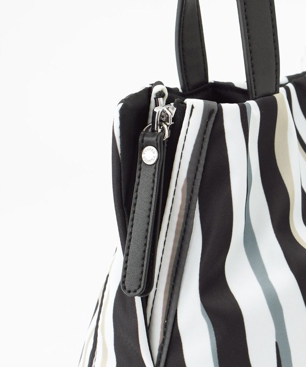 Y'SACCS 【ムック本掲載】ドローイングストライプ　ミニトートバッグ ブラック