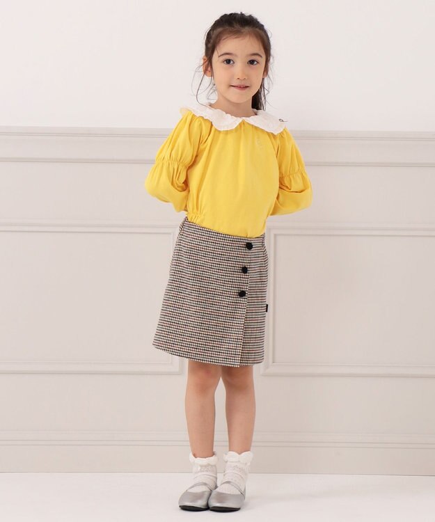 組曲 KIDS 【110-140cm】ビッグカラー ブラウス イエロー系