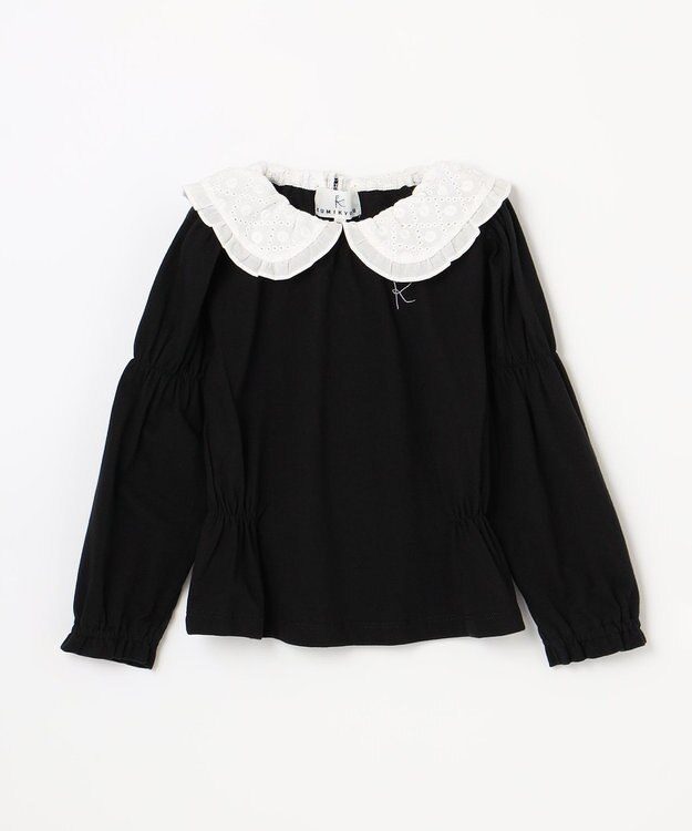 組曲 KIDS 【110-140cm】ビッグカラー ブラウス ブラック系