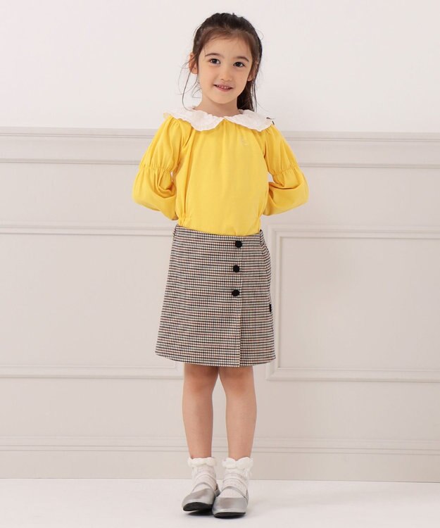 組曲 KIDS 【110-140cm】ビッグカラー ブラウス イエロー系