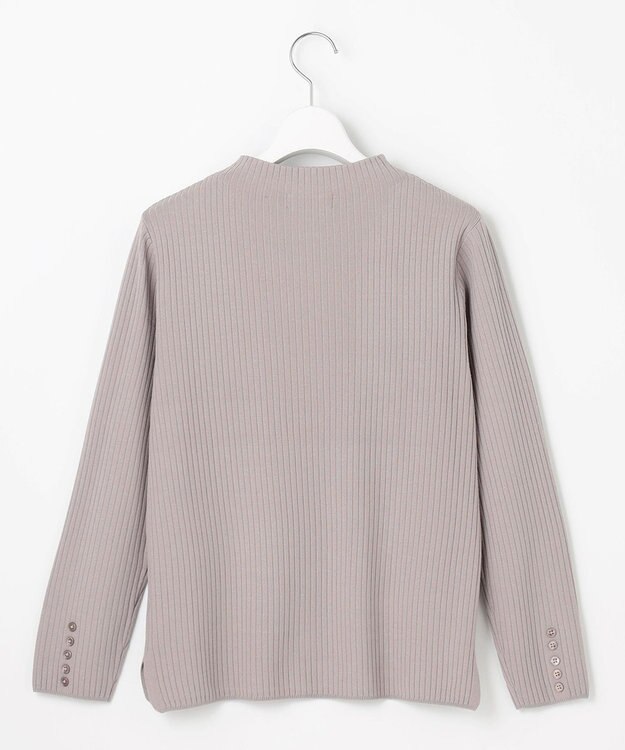 J.PRESS LADIES L 針抜きフライス リブ ボトルネック カットソー グレージュ系