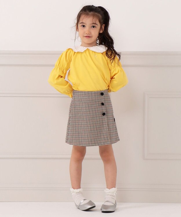 組曲 KIDS 【110-140cm】ビッグカラー ブラウス イエロー系