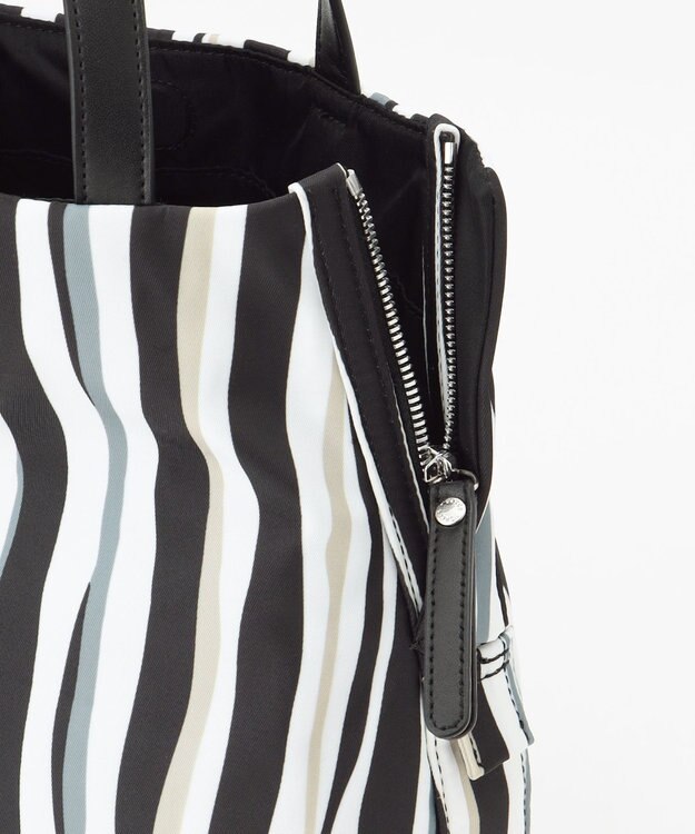 Y'SACCS 【ムック本掲載】ドローイングストライプ　ミニトートバッグ ブラック